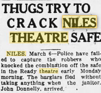 Ready Theatre - 06 Mar 1928 Robbery Attempt